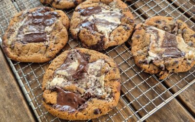 Νηστίσιμα Cookies με χαλβά του μπακάλη και μαύρη σοκολάτα