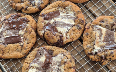 Νηστίσιμα Cookies με χαλβά του μπακάλη και μαύρη σοκολάτα